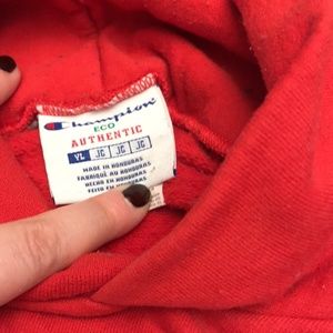 Boys champion red hoodie size youth large